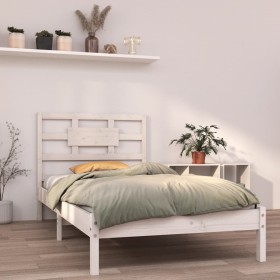 Estructura de cama individual madera maciza blanco 90x190 cm de , Camas y somieres - Ref: Foro24-3105631, Precio: 89,33 €, De...