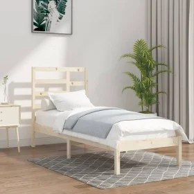 Estructura de cama madera maciza 90x190 cm de , Camas y somieres - Ref: Foro24-3105760, Precio: 81,18 €, Descuento: %