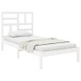 Estructura de cama individual madera maciza blanco 90x190 cm de , Camas y somieres - Ref: Foro24-3105916, Precio: 86,97 €, De...