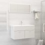 Juego de muebles de baño madera de ingeniería blanco brillo de , Muebles de baño - Ref: Foro24-3070889, Precio: 257,26 €, Des...