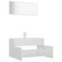 Juego de muebles de baño madera de ingeniería blanco brillo de , Muebles de baño - Ref: Foro24-3070889, Precio: 257,26 €, Des...