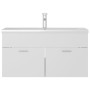 Mueble con lavabo madera de ingeniería blanco y roble Sonoma de , Tocadores de baño - Ref: Foro24-3071293, Precio: 291,61 €, ...