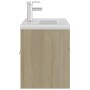 Mueble con lavabo madera de ingeniería roble Sonoma de , Tocadores de baño - Ref: Foro24-3071291, Precio: 291,61 €, Descuento: %