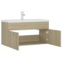 Mueble con lavabo madera de ingeniería roble Sonoma de , Tocadores de baño - Ref: Foro24-3071291, Precio: 291,61 €, Descuento: %