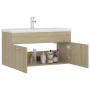 Mueble con lavabo madera de ingeniería roble Sonoma de , Tocadores de baño - Ref: Foro24-3071291, Precio: 291,61 €, Descuento: %