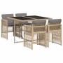 Set comedor de jardín 5 pzas con cojines ratán sintético beige en Conjuntos de jardín | Comprar online en Foru.es