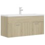 Mueble con lavabo madera de ingeniería roble Sonoma de , Tocadores de baño - Ref: Foro24-3071300, Precio: 320,50 €, Descuento: %