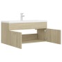 Mueble con lavabo madera de ingeniería roble Sonoma de , Tocadores de baño - Ref: Foro24-3071300, Precio: 320,50 €, Descuento: %