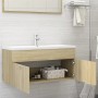 Mueble con lavabo madera de ingeniería roble Sonoma de , Tocadores de baño - Ref: Foro24-3071300, Precio: 320,50 €, Descuento: %