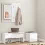 Set de muebles de recibidor madera contrachapada blanco brillo de , Armarios roperos - Ref: Foro24-3082050, Precio: 128,08 €,...