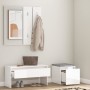 Set de muebles de recibidor madera contrachapada blanco brillo de , Armarios roperos - Ref: Foro24-3082050, Precio: 128,08 €,...