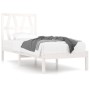 Estructura de cama madera maciza de pino blanco 90x190 cm de , Camas y somieres - Ref: Foro24-3103964, Precio: 87,45 €, Descu...