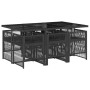Set de comedor de jardín 7 pzas y cojines ratán sintético negro en Conjuntos de jardín | Comprar online en Foru.es