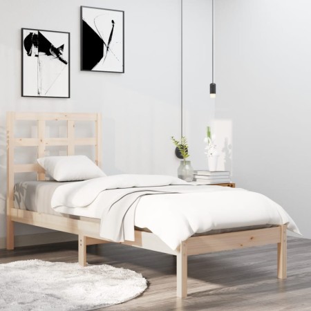 Estructura de cama madera maciza 90x190 cm de , Camas y somieres - Ref: Foro24-3105435, Precio: 81,84 €, Descuento: %