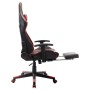 Silla de gaming con reposapiés cuero sintético negro y rojo en Sillas gaming | Comprar online en Foru.es