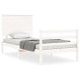 Estructura de cama con cabecero madera maciza blanco de , Camas y somieres - Ref: Foro24-3195187, Precio: 117,87 €, Descuento: %