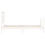 Estructura de cama con cabecero madera maciza blanco de , Camas y somieres - Ref: Foro24-3195187, Precio: 117,87 €, Descuento: %