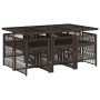 Set comedor de jardín 7 pzas con cojines ratán sintético marrón en Conjuntos de jardín | Comprar online en Foru.es