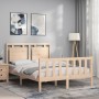 Estructura de cama de matrimonio con cabecero madera maciza de , Camas y somieres - Ref: Foro24-3192141, Precio: 155,23 €, De...