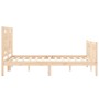 Estructura de cama de matrimonio con cabecero madera maciza de , Camas y somieres - Ref: Foro24-3192141, Precio: 155,23 €, De...
