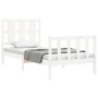 Estructura de cama con cabecero madera maciza blanco 90x190 cm de , Camas y somieres - Ref: Foro24-3192197, Precio: 108,90 €,...