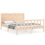 Estructura de cama con cabecero madera maciza 160x200 cm de , Camas y somieres - Ref: Foro24-3192761, Precio: 167,59 €, Descu...