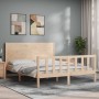 Estructura de cama con cabecero madera maciza 160x200 cm de , Camas y somieres - Ref: Foro24-3192761, Precio: 167,59 €, Descu...