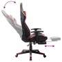 Silla de gaming con reposapiés cuero sintético negro y rojo en Sillas gaming | Comprar online en Foru.es