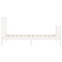 Estructura de cama con cabecero madera maciza blanco de , Camas y somieres - Ref: Foro24-3193107, Precio: 100,37 €, Descuento: %