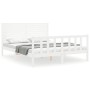 Estructura de cama con cabecero madera maciza blanco 160x200 cm de , Camas y somieres - Ref: Foro24-3193217, Precio: 177,83 €...