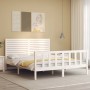 Estructura de cama con cabecero madera maciza blanco 160x200 cm de , Camas y somieres - Ref: Foro24-3193217, Precio: 177,83 €...