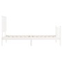 Estructura de cama con cabecero madera maciza blanco de , Camas y somieres - Ref: Foro24-3193367, Precio: 115,45 €, Descuento: %