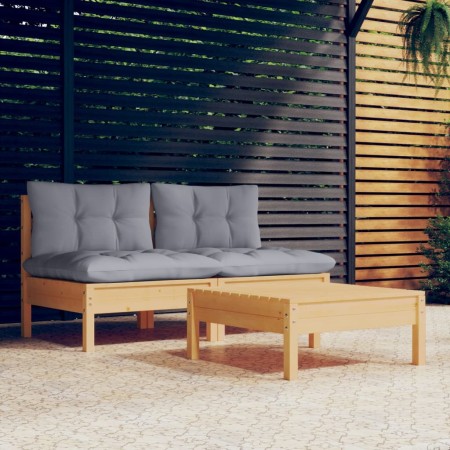 Juego de muebles de jardín 3 pzas y cojines madera de pino de , Conjuntos de jardín - Ref: Foro24-3095997, Precio: 213,23 €, ...