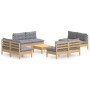 Juego de muebles de jardín 9 pzas y cojines madera pino gris de , Conjuntos de jardín - Ref: Foro24-3096045, Precio: 657,04 €...