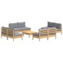 Juego de muebles de jardín 9 pzas y cojines madera pino gris de , Conjuntos de jardín - Ref: Foro24-3096045, Precio: 657,04 €...