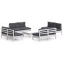 Muebles de jardín 9 pzas con cojines antracita madera de pino de , Conjuntos de jardín - Ref: Foro24-3096047, Precio: 721,52 ...