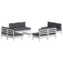 Muebles de jardín 9 pzas con cojines antracita madera de pino de , Conjuntos de jardín - Ref: Foro24-3096047, Precio: 721,52 ...