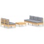 Juego de muebles de jardín 6 pzas y cojines madera pino gris de , Conjuntos de jardín - Ref: Foro24-3096087, Precio: 444,66 €...