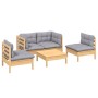 Juego de muebles de jardín 5 pzas y cojines madera maciza pino de , Conjuntos de jardín - Ref: Foro24-3096177, Precio: 377,75...