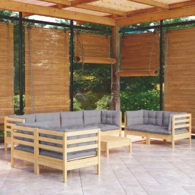 Juego de muebles de jardín 9 pzas y cojines madera maciza pino de , Conjuntos de jardín - Ref: Foro24-3096273, Precio: 718,03...