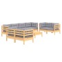 Juego de muebles de jardín 9 pzas y cojines madera maciza pino de , Conjuntos de jardín - Ref: Foro24-3096273, Precio: 740,83...