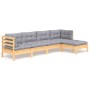 Juego de muebles de jardín 5 pzas y cojines madera de pino de , Conjuntos de jardín - Ref: Foro24-3096357, Precio: 377,75 €, ...
