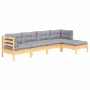 Juego de muebles de jardín 5 pzas y cojines madera de pino de , Conjuntos de jardín - Ref: Foro24-3096357, Precio: 377,75 €, ...