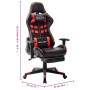 Silla de gaming con reposapiés cuero sintético negro y rojo en Sillas gaming | Comprar online en Foru.es
