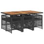 Set de comedor de jardín 7 pzas y cojines ratán sintético negro en Conjuntos de jardín | Comprar online en Foru.es