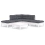 Muebles de jardín 6 pzas con cojines blanco madera de pino de , Conjuntos de jardín - Ref: Foro24-3096317, Precio: 471,10 €, ...