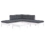 Muebles de jardín 6 pzas con cojines blanco madera de pino de , Conjuntos de jardín - Ref: Foro24-3096317, Precio: 471,10 €, ...