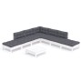 Muebles de jardín 8 pzas con cojines blanco madera de pino de , Conjuntos de jardín - Ref: Foro24-3096329, Precio: 623,20 €, ...