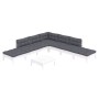 Muebles de jardín 8 pzas con cojines blanco madera de pino de , Conjuntos de jardín - Ref: Foro24-3096329, Precio: 623,20 €, ...
