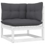 Muebles de jardín 9 pzas con cojines blanco madera maciza pino de , Conjuntos de jardín - Ref: Foro24-3096509, Precio: 778,14...